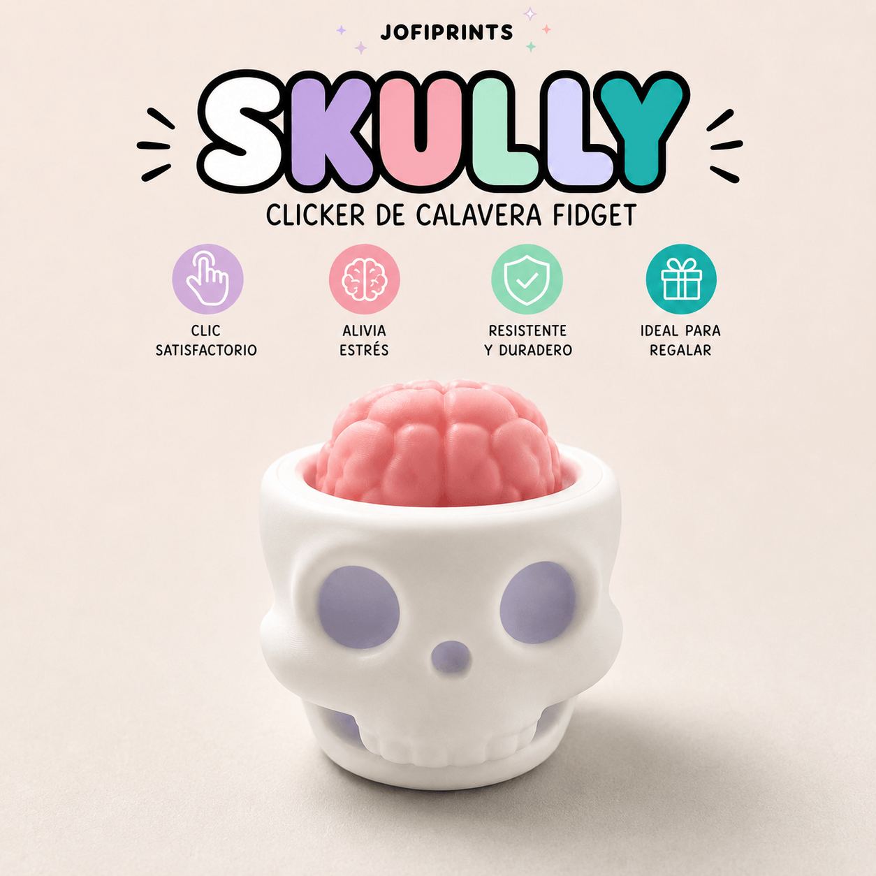 Skully – Clicker de Calavera Fidget